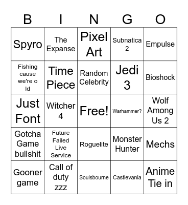 Master GamesCom 26 Bingo Card