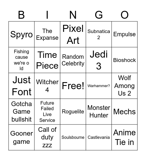 Master GamesCom 26 Bingo Card