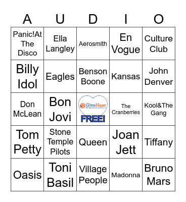 GiveHear Singo! 2026 Bingo Card