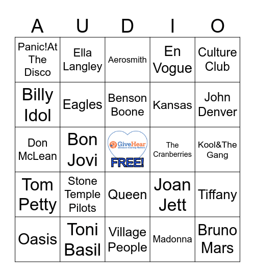 GiveHear Singo! 2026 Bingo Card