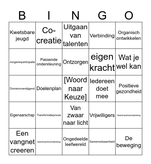 Transformatie Lulkoek Bingo Card