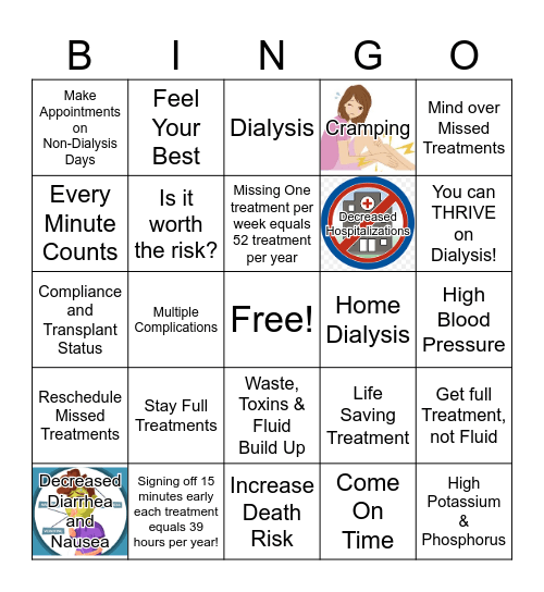 Shortened and Missed Treatments Bingo Card