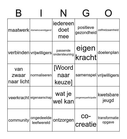 Transformatie Lulkoek Bingo Card