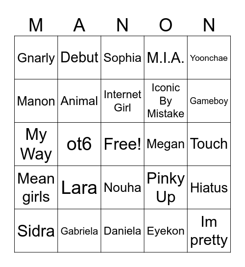 KATSEYE Bingo Card