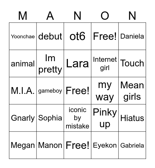 KATSEYE Bingo Card