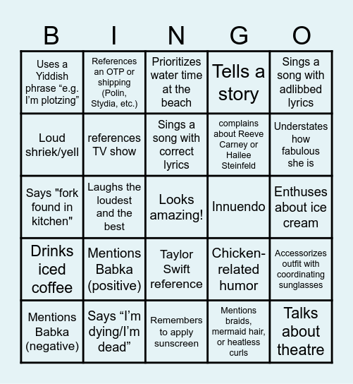 Rachel Birthday Bingo! Bingo Card