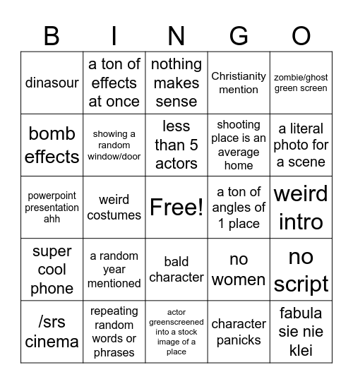 Amityville Bingo Card