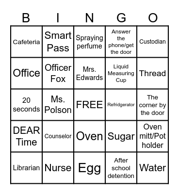 VCMS FACS Week 1 Review! Bingo Card