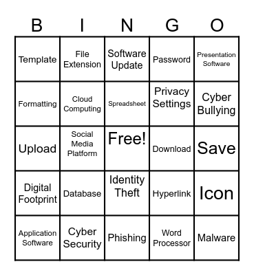 Computer Applications in Business I Bingo Card