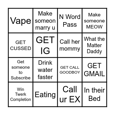Omegle Bingo Card