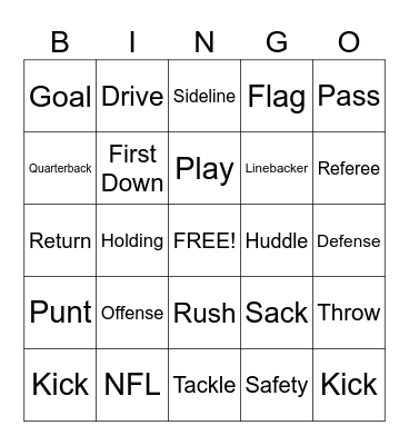 Football Bingo Card