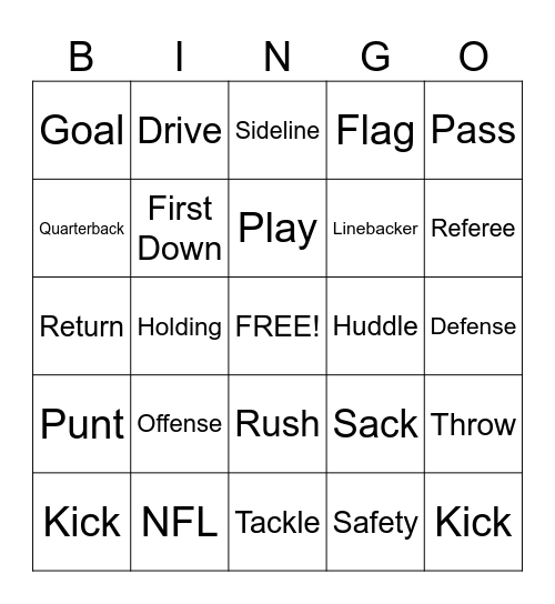 Football Bingo Card