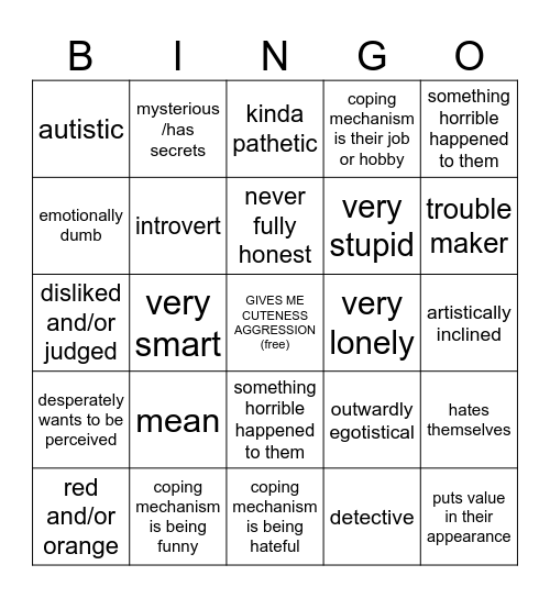 ombait favorite character bingo Card