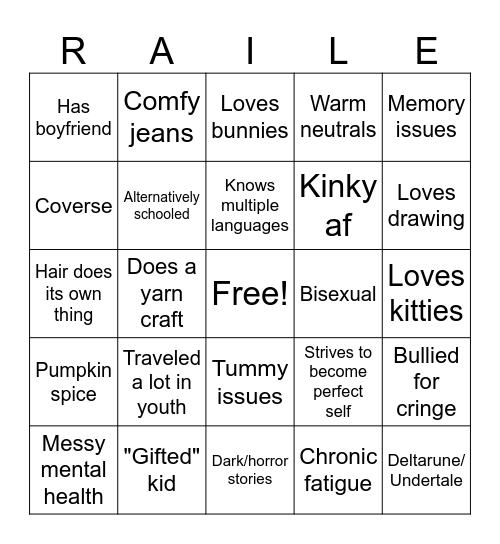 Railey bingoo Bingo Card