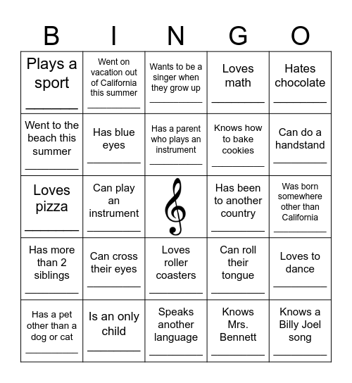 Find Someone Who Bingo Card