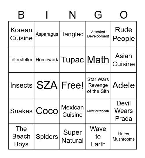 Find Your People Bingo Card