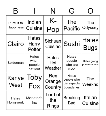 Find Your People Bingo Card