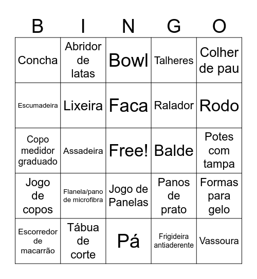 Chá de Casa Nova Bingo Card