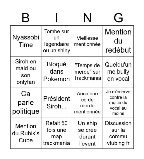 Ar-ship-elago de l'Eclipse Bingo Card