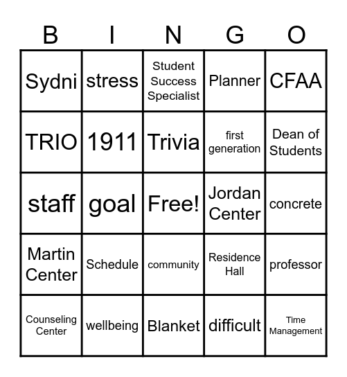 Thriving from Day One Bingo Card