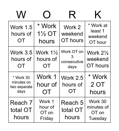 OT-BINGO Card