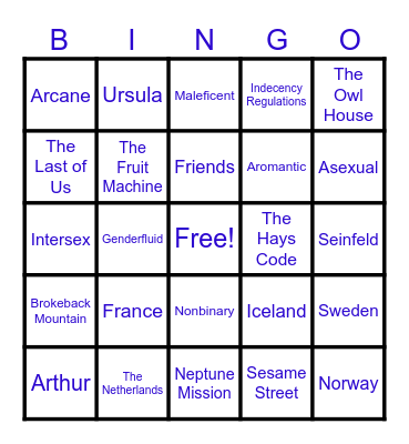 Pride Bingo! Bingo Card