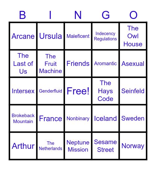 Pride Bingo! Bingo Card