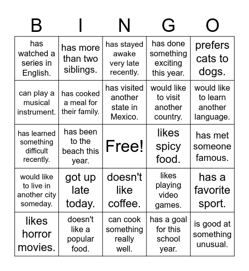 Find some who Bingo Card