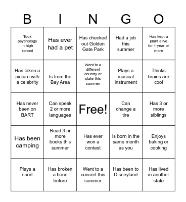 FIND   SOMEONE    WHO  . . . Bingo Card