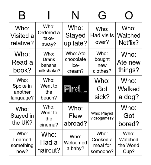 Back to school bingo! Bingo Card