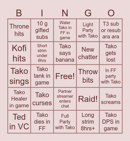 Fanta thon 2026 Bingo Card