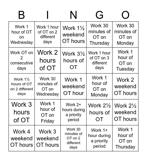 OT-Bingo Card