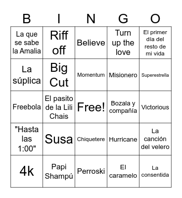 BINGO GUACHAKAS Bingo Card