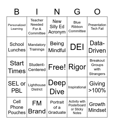 PD BINGO Card