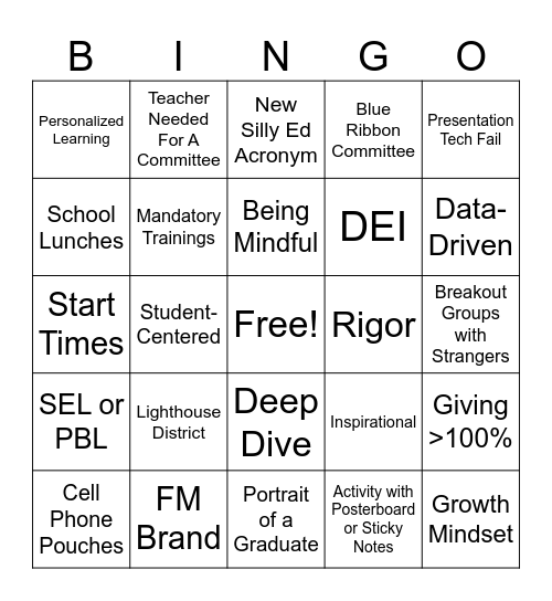 PD BINGO Card