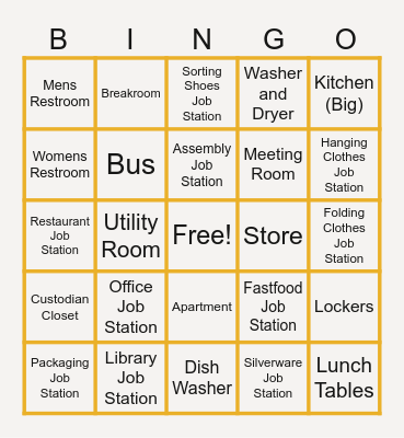 Places in Bulldog Bridge Bingo Card