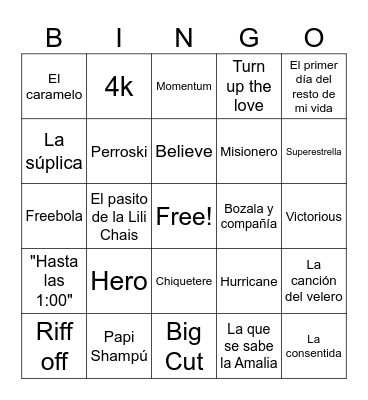 BINGO GUACHAKAS Bingo Card