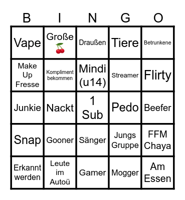 Ome TV Bingo Card