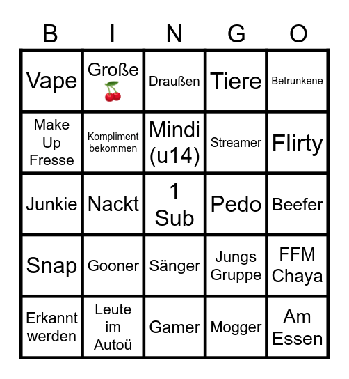 Ome TV Bingo Card