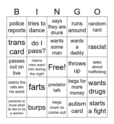 Orion drunk night Bingo Card