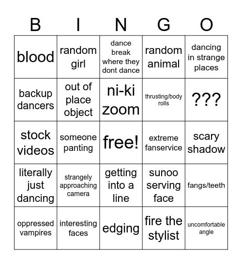 enhypen music videos Bingo Card