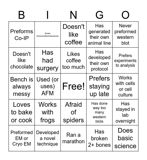 Bingo! Bingo Card