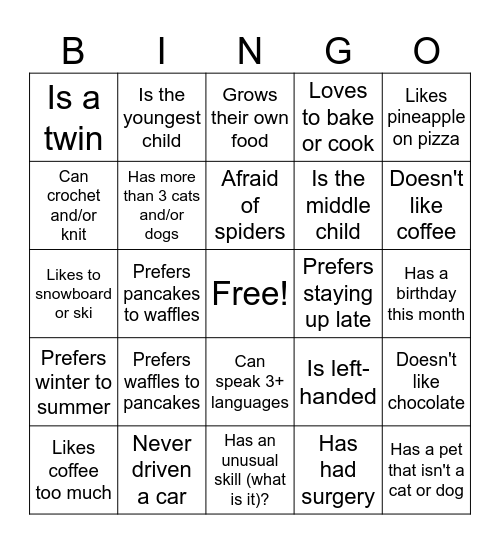 Bingo! Bingo Card