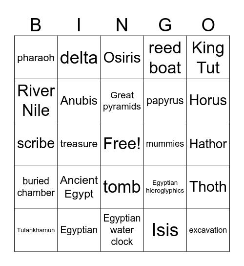 History Bingo Card