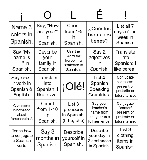 Repaso y más - Encuentra un amigo que... Bingo Card