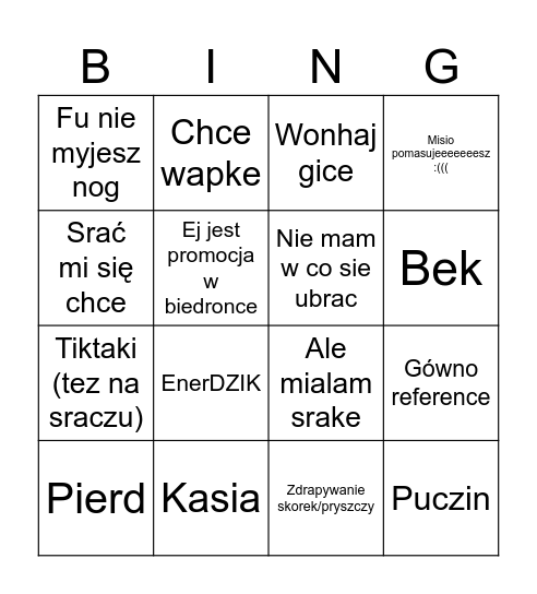 Marta Bingo Card