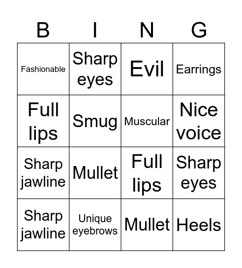 Tanya Artstyle Man Bingo Card