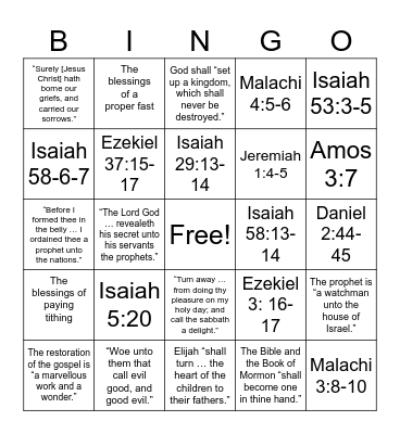 Old Testament DM Bingo Card