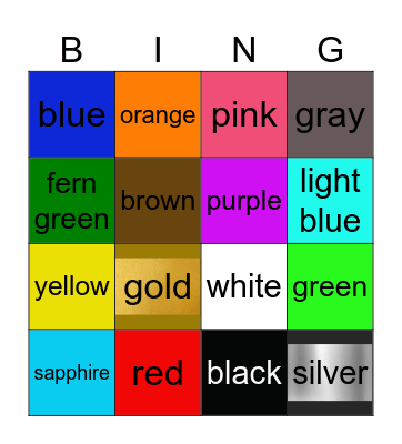 Color Bingo Card