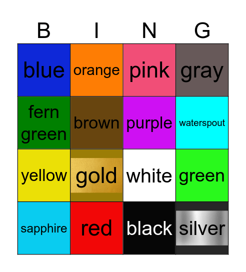 Color Bingo Card